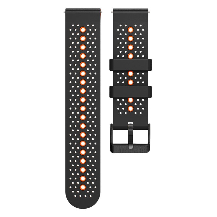 For Xiaomi Watch S1 / S1 Pro / Huami Amazfit GTR 4 Pro Silicone Watch Band 22mm Dual-Color Replacement Wrist Strap - Black / Orange