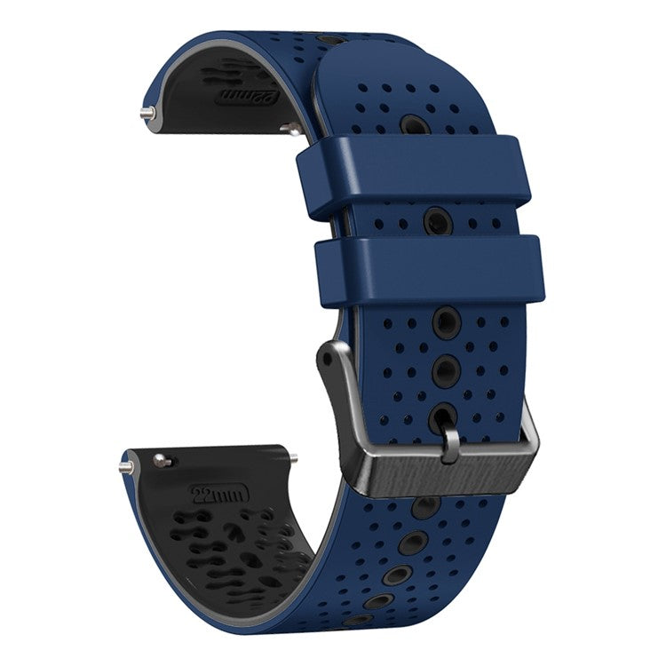 For Xiaomi Watch S1 / S1 Pro / Huami Amazfit GTR 4 Pro Silicone Watch Band 22mm Dual-Color Replacement Wrist Strap - Midnight Blue / Black