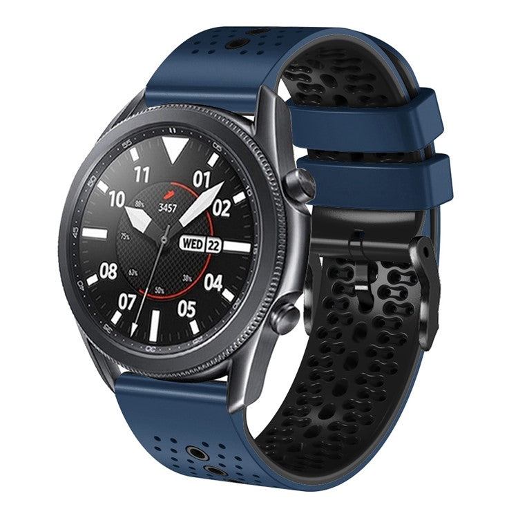 For Xiaomi Watch S1 / S1 Pro / Huami Amazfit GTR 4 Pro Silicone Watch Band 22mm Dual-Color Replacement Wrist Strap - Midnight Blue / Black