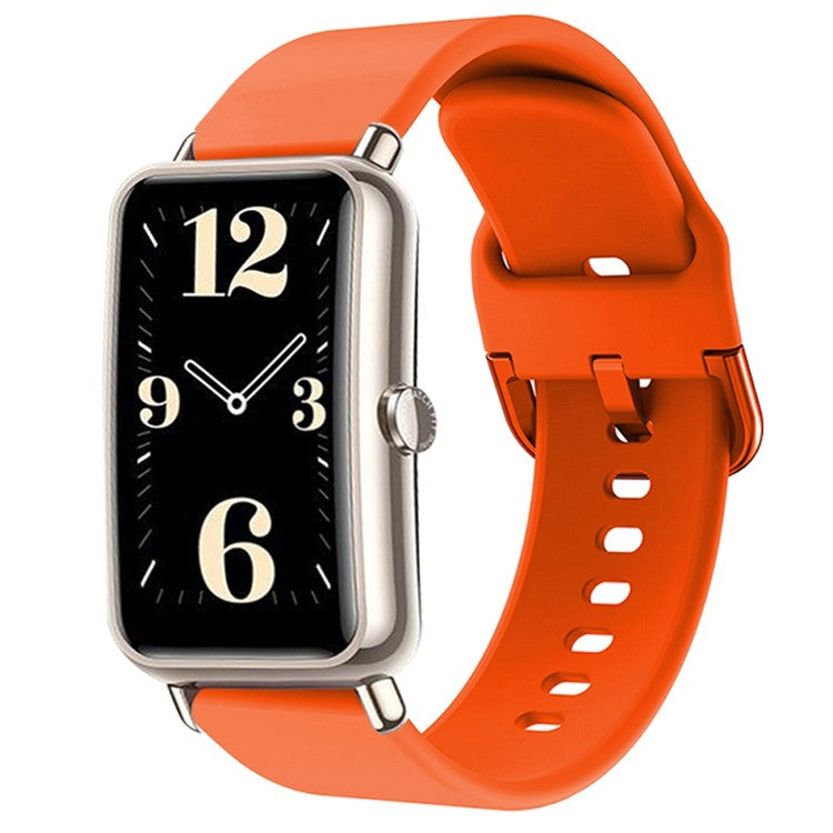 For Huawei Watch Fit mini / Talkband B3 / Talkband B6 Soft Silicone Watch Band 16mm Quick Release Strap Replacement with Colorful Buckle - Orange