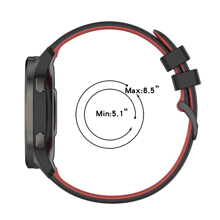 For Suunto 5 Peak / Samsung Galaxy Watch3 45mm / Huawei Watch 3 Dual-color Silicone Watch Band Quick Release 22mm Grid Texture Sport Replacement Strap - Pink  /  White