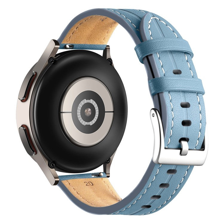 For Realme Watch 3 / Huami Amazfit GTR 4 / GTR 4 Pro Genuine Leather Watch Band 22mm Adjustable Quick Release Replacement Strap - Blue