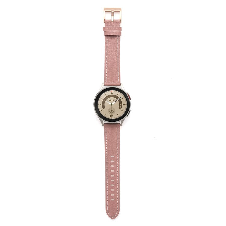 For Realme Watch 3 / Huami Amazfit GTR 4 / GTR 4 Pro Genuine Leather Watch Band 22mm Adjustable Quick Release Replacement Strap - Deep Pink