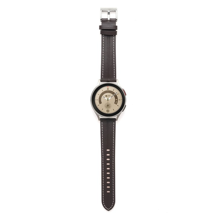 For Coros Pace 2 / Coros Apex 42mm Quick Release Genuine Leather Watch Band 20mm Watch Strap Replacement Bracelet - Coffee