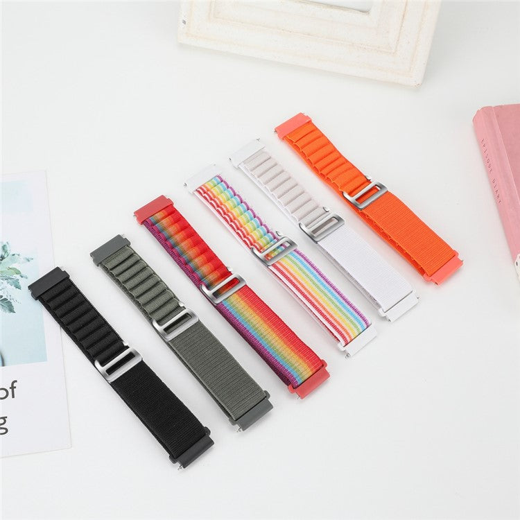For Realme Watch 3 / Huami Amazfti GTR 4 / GTR 4 Pro Replacement Nylon Smartwatch Band 22mm Universal Adjustable Wrist Strap - Colorful
