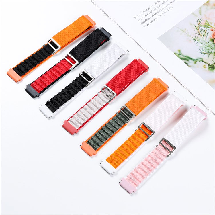 For Coros Pace 2  /  Coros Apex 42mm Replacement Wrist Band 20mm Universal Nylon Adjustable Watch Strap - White / Pink