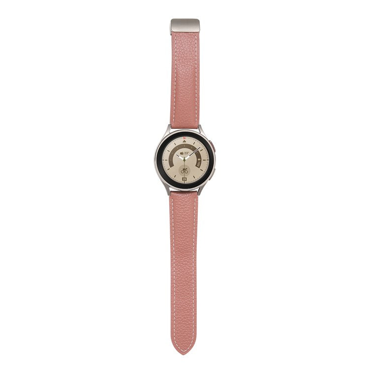 For Coros Pace 2 / Coros Apex 42mm Textured Genuine Leather Watch Band 20mm Quick Release Butterfly Buckle Strap Replacement - Orange