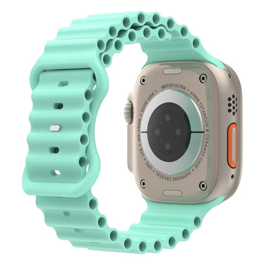 Watch Strap for Apple Watch Series 10 42mm / 9 8 7 41mm / SE (2023) SE (2022) SE 6 5 4 40mm / 3 2 1 38mm Ocean Sport Silicone Band - Teal Green