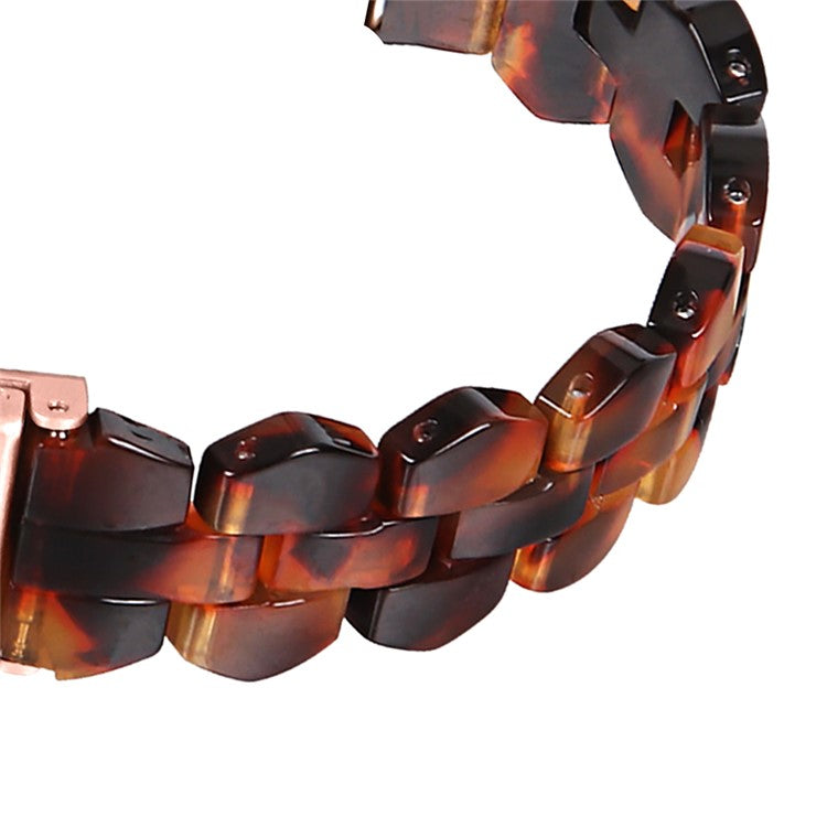 For Garmin Vivoactive 3 / Vivoactive 3 Music Replacement Resin Watch Strap Quick Release 20mm Watch Band with Folding Clasp - Tortoiseshell Color