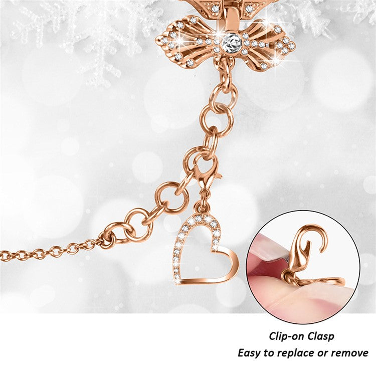 Watch Strap for Apple Watch Series 10 42mm / 9 8 7 41mm / SE (2023) SE (2022) SE 6 5 4 40mm / 3 2 1 38mm Multiple Pendant Design Bracelet Watch Band - Rose Gold