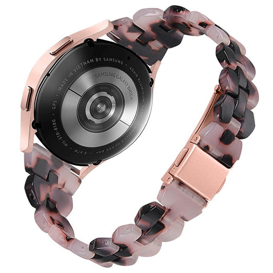 For Samsung Galaxy Watch6 40mm 44mm / Watch6 Classic 43mm 47mm / Watch 5 40mm 44mm / 5 Pro 45mm / Watch4 40mm 44mm Resin Strap 20mm Bracelet Wristband Replacement - Pink  /  Black