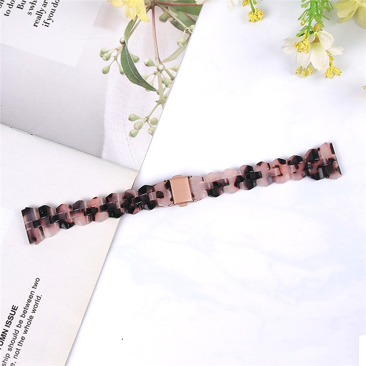 For Samsung Galaxy Watch6 40mm 44mm / Watch6 Classic 43mm 47mm / Watch 5 40mm 44mm / 5 Pro 45mm / Watch4 40mm 44mm Resin Strap 20mm Bracelet Wristband Replacement - Pink  /  Black