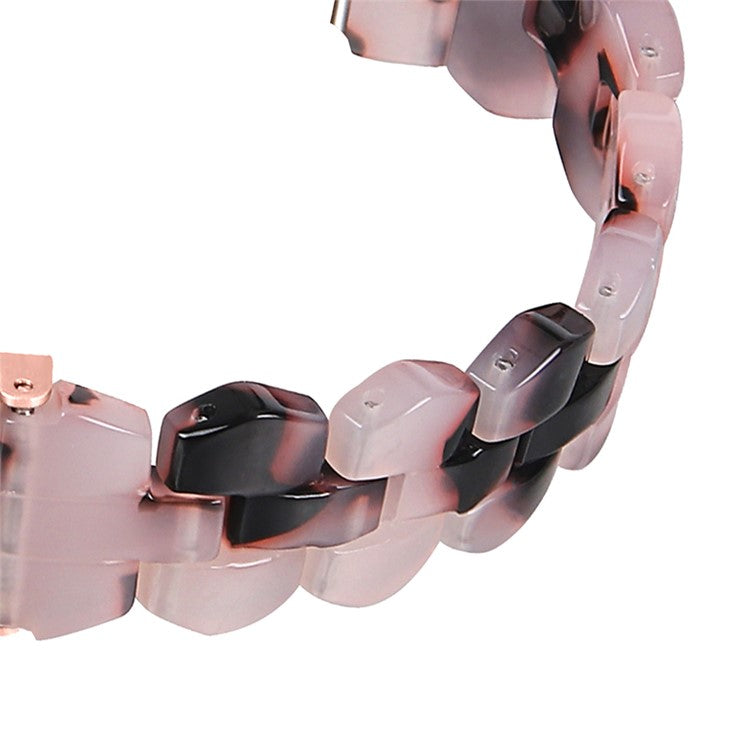 For Samsung Galaxy Watch6 40mm 44mm / Watch6 Classic 43mm 47mm / Watch 5 40mm 44mm / 5 Pro 45mm / Watch4 40mm 44mm Resin Strap 20mm Bracelet Wristband Replacement - Pink  /  Black