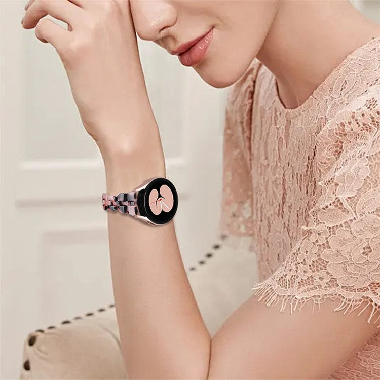 For Samsung Galaxy Watch6 40mm 44mm / Watch6 Classic 43mm 47mm / Watch 5 40mm 44mm / 5 Pro 45mm / Watch4 40mm 44mm Resin Strap 20mm Bracelet Wristband Replacement - Pink  /  Black