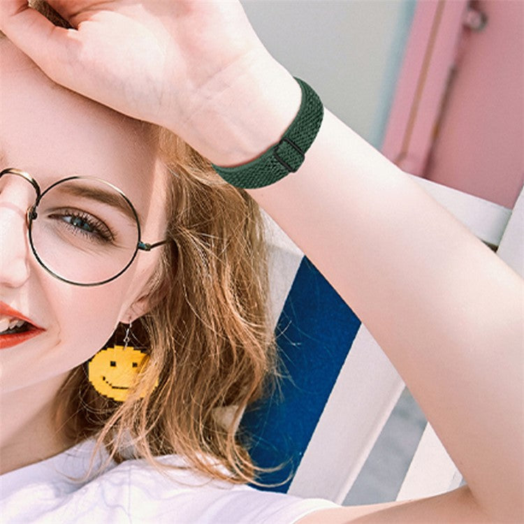 For Google Pixel Watch 2 / Pixel Watch Elastic Watch Strap Replacement Watch Band with Black Connector - Army Green