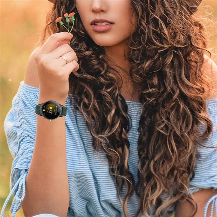 For Google Pixel Watch 2 / Pixel Watch Elastic Watch Strap Replacement Watch Band with Black Connector - Army Green