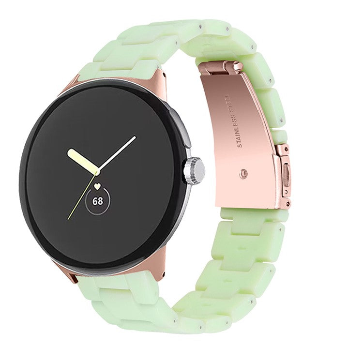 Replacement Watch Band for Google Pixel Watch 2 / Pixel Watch Quick Release Polished Watchband 20mm Resin Watch Strap - Avocado Green