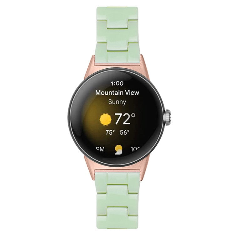 Replacement Watch Band for Google Pixel Watch 2 / Pixel Watch Quick Release Polished Watchband 20mm Resin Watch Strap - Avocado Green