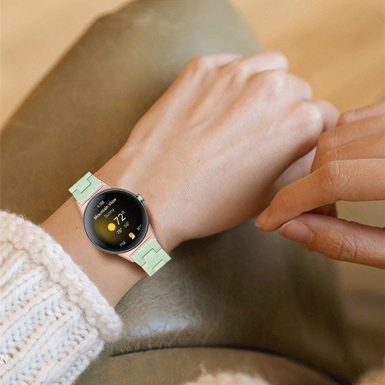 Replacement Watch Band for Google Pixel Watch 2 / Pixel Watch Quick Release Polished Watchband 20mm Resin Watch Strap - Avocado Green