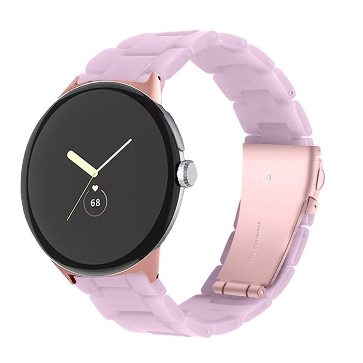 Replacement Watch Band for Google Pixel Watch 2 / Pixel Watch Quick Release Polished Watchband 20mm Resin Watch Strap - Light Purple