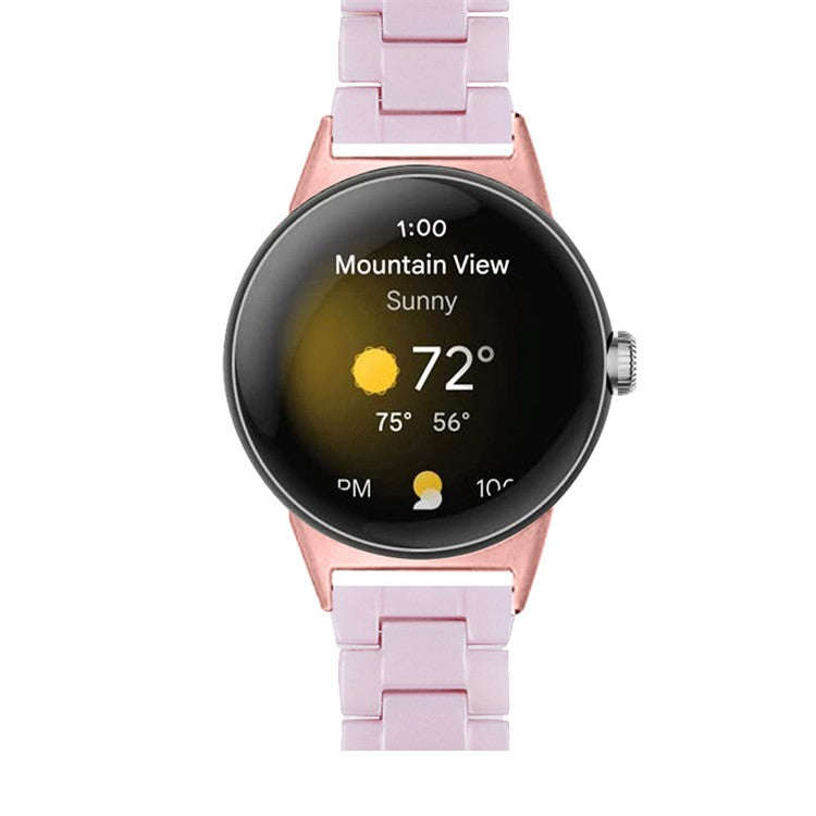 Replacement Watch Band for Google Pixel Watch 2 / Pixel Watch Quick Release Polished Watchband 20mm Resin Watch Strap - Light Purple