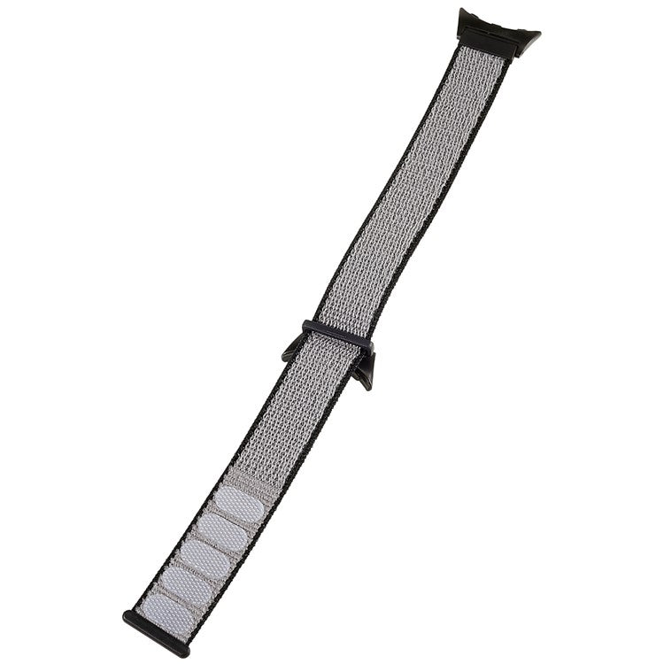 For Google Pixel Watch 2 / Pixel Watch Breathable Nylon Weave Strap Sport Loop Replacement Watch Band with Black Metal Connector - Grey / Black