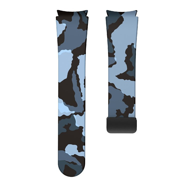 For Samsung Galaxy Watch6 40mm 44mm / Watch6 Classic 43mm 47mm / Watch 5 40mm 44mm / 5 Pro 45mm / Watch4 40mm 44mm Pattern Printed Watch Band  Sport Silicone Strap with Folding Buckle - Black  /  Grey Camouflage