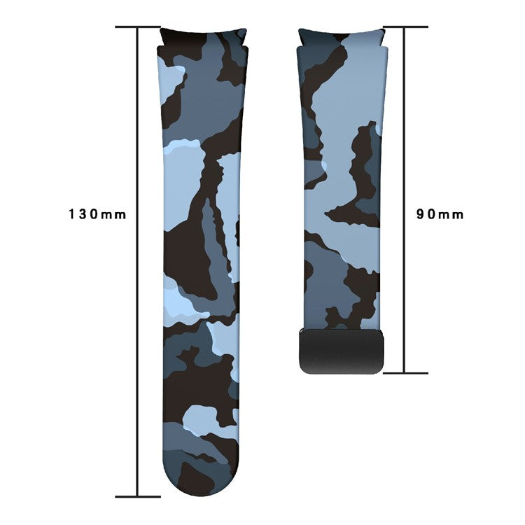 For Samsung Galaxy Watch6 40mm 44mm / Watch6 Classic 43mm 47mm / Watch 5 40mm 44mm / 5 Pro 45mm / Watch4 40mm 44mm Pattern Printed Watch Band  Sport Silicone Strap with Folding Buckle - Black  /  Grey Camouflage