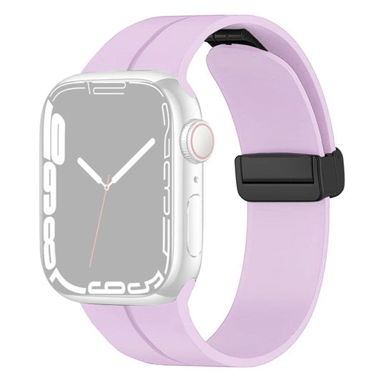 Watch Strap for Apple Watch Series 10 42mm / 9 8 7 41mm / SE (2023) SE (2022) SE 6 5 4 40mm / 3 2 1 38mm Silicone Sport Band with Magnetic Folding Buckle - Purple