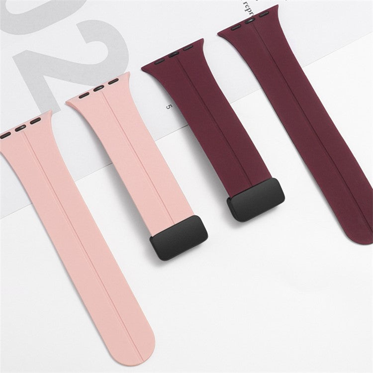 Watch Strap for Apple Watch Series 10 42mm / 9 8 7 41mm / SE (2023) SE (2022) SE 6 5 4 40mm / 3 2 1 38mm Silicone Sport Band with Magnetic Folding Buckle - Dark Green
