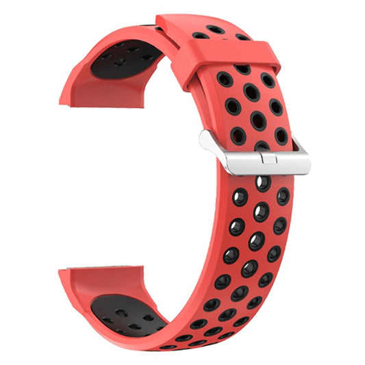 For Huawei Watch GT Cyber Multiple Holes Design Silicone Watch Strap Double Color Watchband - Red / Black