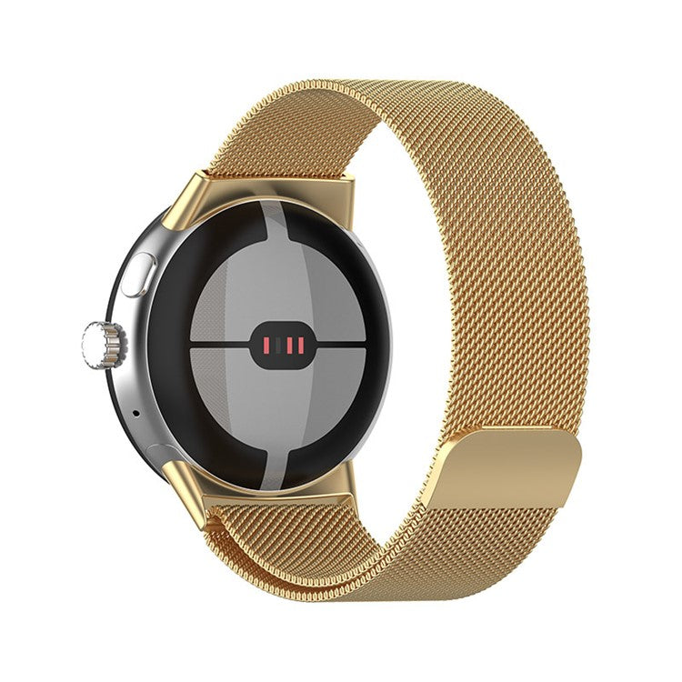 Stylish Breathable Mesh Wrist Band For Google Pixel Watch 3 41mm / Watch 2 / Pixel Watch Metal Milanese Replacement Adjustable Watch Band - Gold