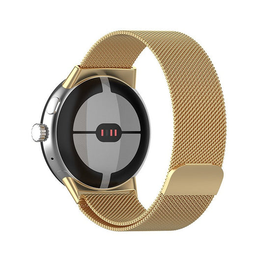 Stylish Breathable Mesh Wrist Band For Google Pixel Watch 3 41mm / Watch 2 / Pixel Watch Metal Milanese Replacement Adjustable Watch Band - Gold