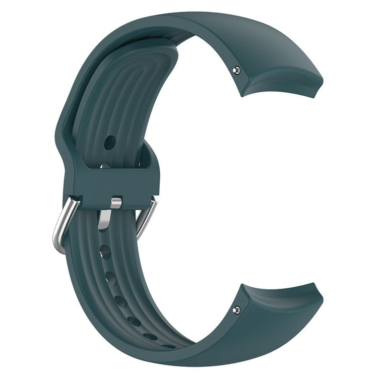 22mm Arc-shaped Watchband for Xiaomi Watch S2  /  S1  /  S1 Pro, Adjustable Silicone Wrist Strap with Metal Buckle - Pine Needle Green