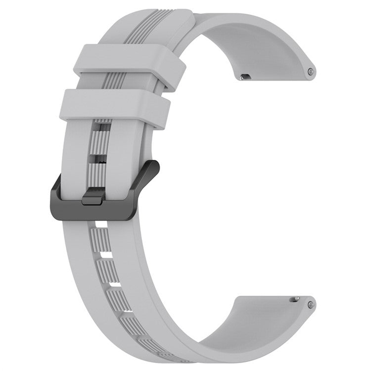 20mm Textured Silicone Smart Watch Bands for Huawei Watch GT3 / Watch GT, Sport Style Replaced Wrist Strap Watchband - Grey