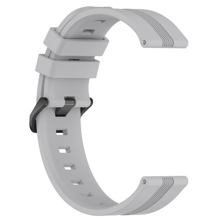 20mm Textured Silicone Smart Watch Bands for Huawei Watch GT3 / Watch GT, Sport Style Replaced Wrist Strap Watchband - Grey