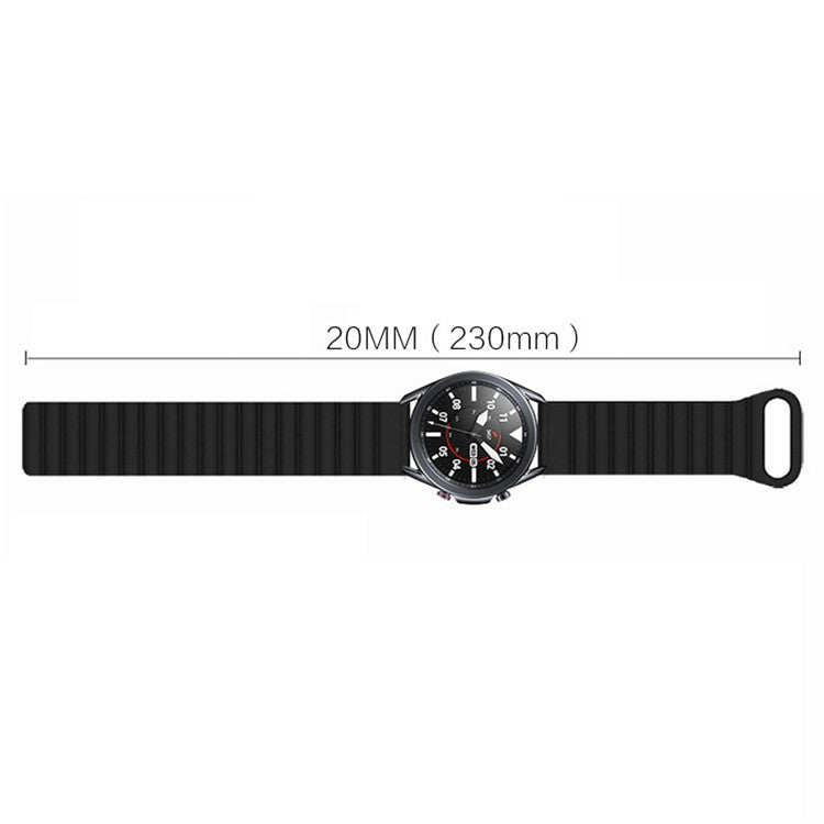 For Google Pixel Watch 2 / Pixel Watch Dual-Color Silicone Replacement Strap 20mm Adjustable Magnetic Closure Watch Band - Milk Tea / Rock White