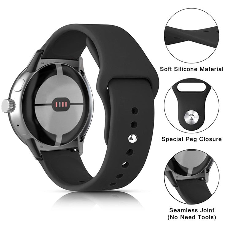 For Google Pixel Watch 2 / Pixel Watch Silicone Sport Watch Band Quick Release Breathable Strap Wristband - Mint Green