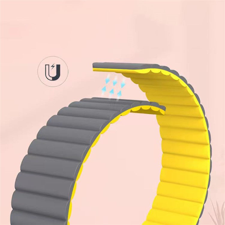 For Google Pixel Watch 2 / Pixel Watch Magnetic Smartwatch Band Soft Silicone Adjustable Replacement Strap Wristband - Grey / Yellow