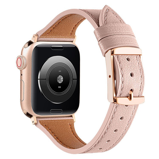 Watch Strap for Apple Watch Series 10 42mm / 9 8 7 41mm / SE (2023) SE (2022) SE 6 5 4 40mm / 3 2 1 38mm Genuine Leather Band - Light Pink