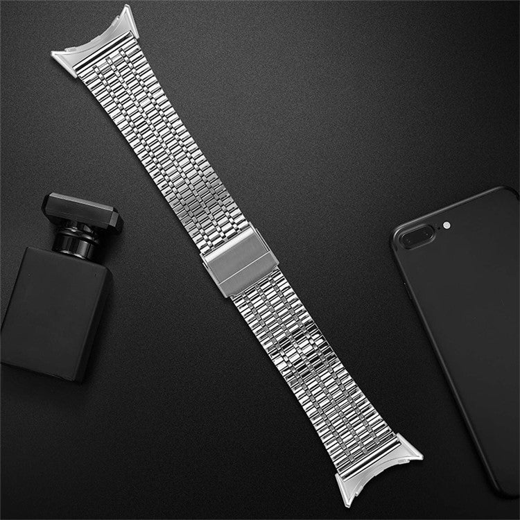 For Google Pixel Watch 2 / Pixel Watch Luster Steel Smartwatch Strap Replacement Watch Band with Buckle -Silver