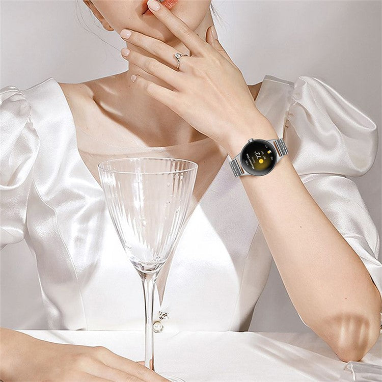 For Google Pixel Watch 2 / Pixel Watch Luster Steel Smartwatch Strap Replacement Watch Band with Buckle -Silver