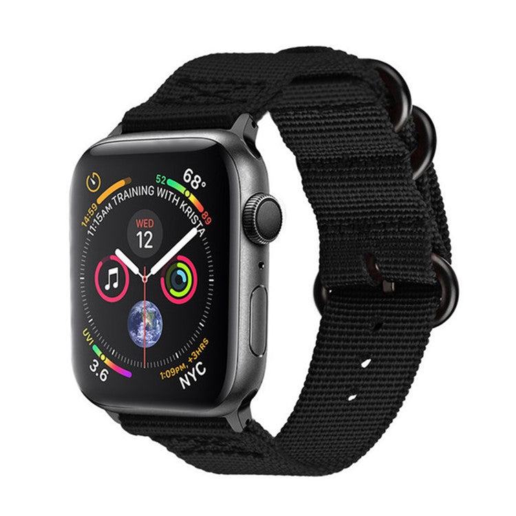 Nylon Watch Band for Apple Watch Series 10 46mm / Ultra 2 Ultra 49mm /  Series 9 8 7 45mm / 6 5 4 SE (2023) SE (2022) SE 44mm / 3 2 1 42mm Three Loops Sport Breathable Strap - Blue