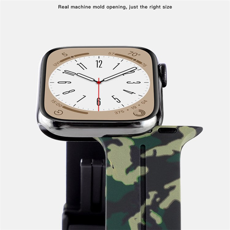 Watch Strap for Apple Watch Series 10 42mm / 9 8 7 41mm / SE (2023) SE (2022) SE 6 5 4 40mm / 3 2 1 38mm Magnetic Watch Band Camo Silicone Watch Strap - Blue