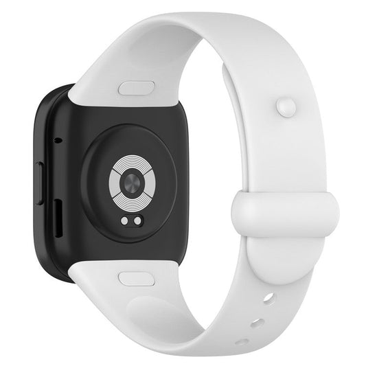 Watch Band for Xiaomi Redmi Watch 3 Soft Silicone Strap with Button Buckle - White