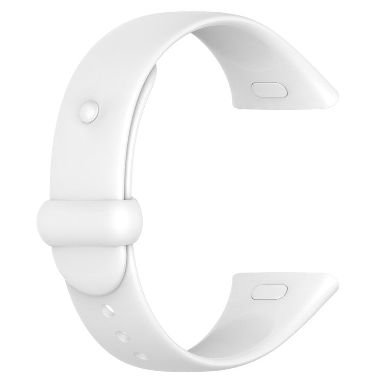 Watch Band for Xiaomi Redmi Watch 3 Soft Silicone Strap with Button Buckle - White