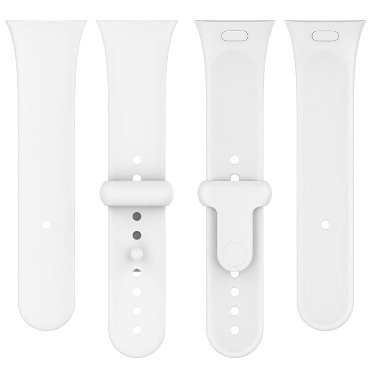 Watch Band for Xiaomi Redmi Watch 3 Soft Silicone Strap with Button Buckle - White