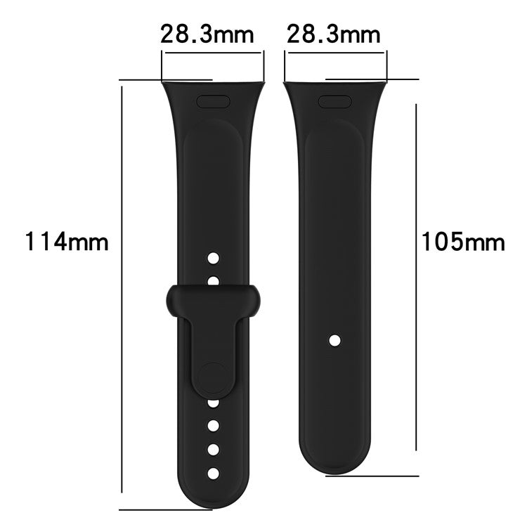 Watch Band for Xiaomi Redmi Watch 3 Soft Silicone Strap with Button Buckle - White