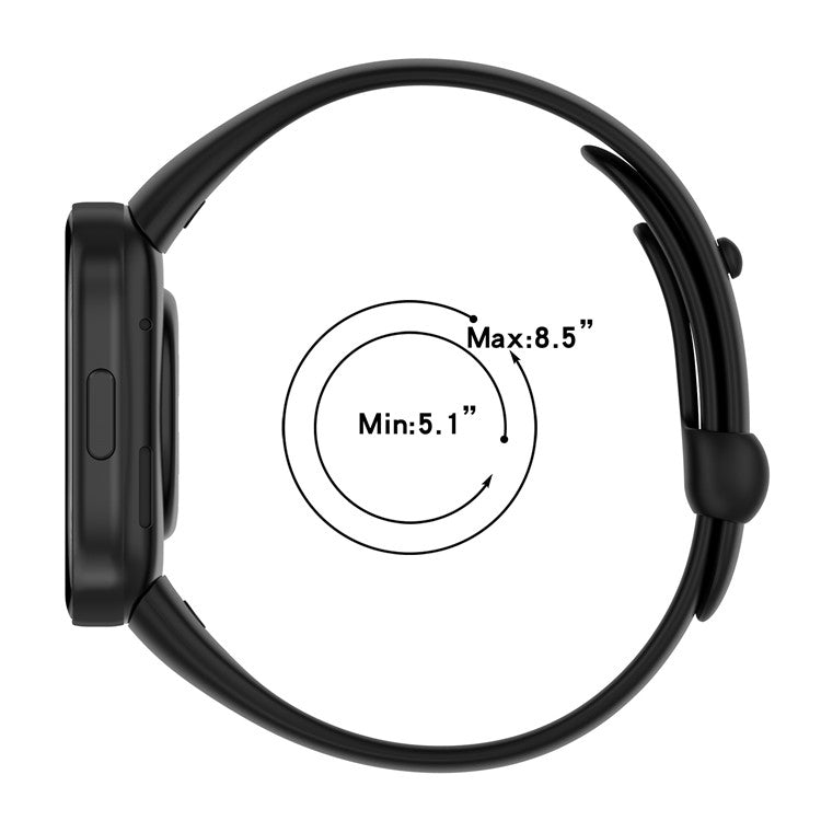 Watch Band for Xiaomi Redmi Watch 3 Soft Silicone Strap with Button Buckle - White