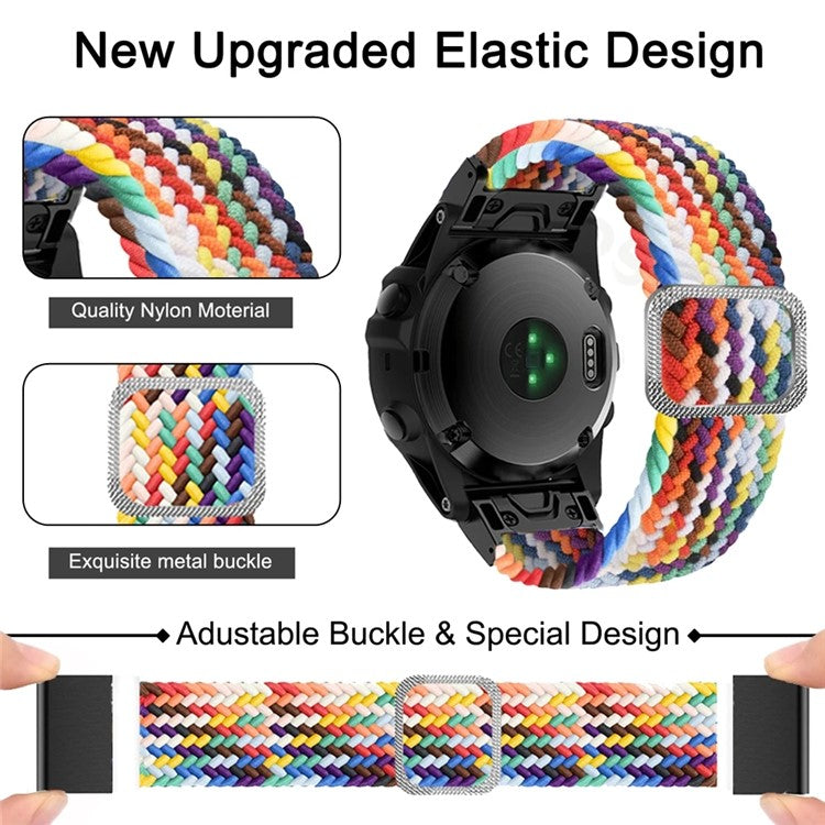 For Samsung Galaxy Watch3 45mm / Huami Amazfit Pace / Stratos Watch Strap 22mm Nylon Watch Band with Buckle - Red / White